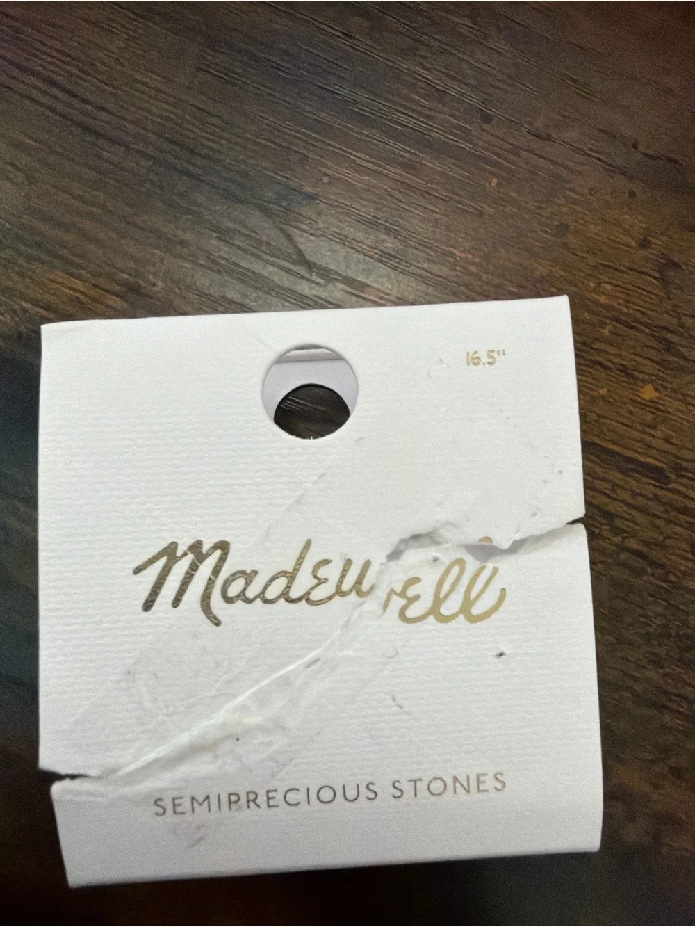 Madewell Semiprecious Bead Necklace Gold Bow Charm Key Black NWT - Picture 5 of 5